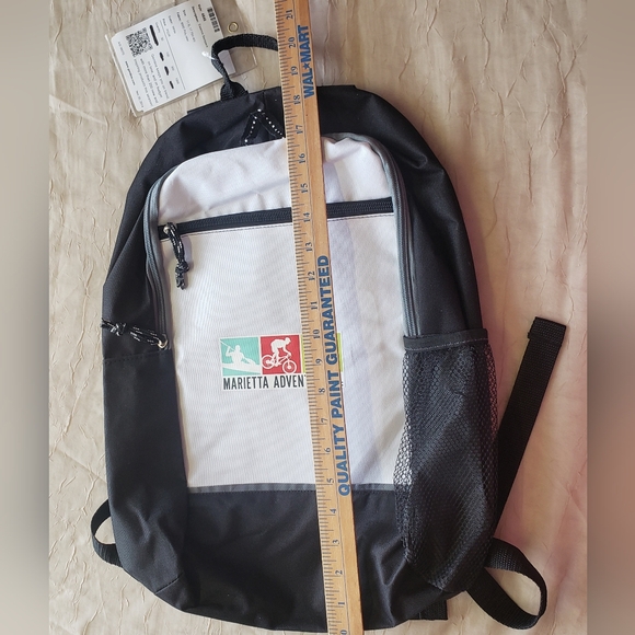 Black and Gray Backpack with Textured Fabric - Picture 10 of 11